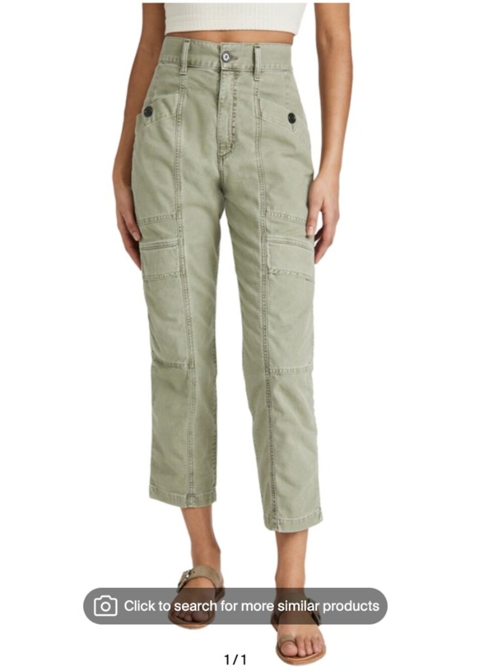 AGOLDE Kai High Rise Cargo Trousers In Edamame